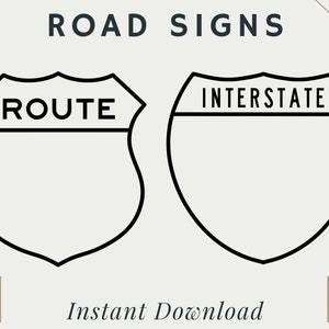 Road Signs | PNG | SVG | Digital Download | Printable
