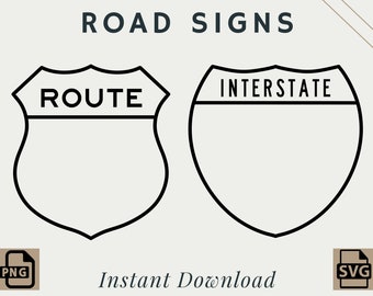 Road Signs | PNG | SVG | Digital Download | Printable