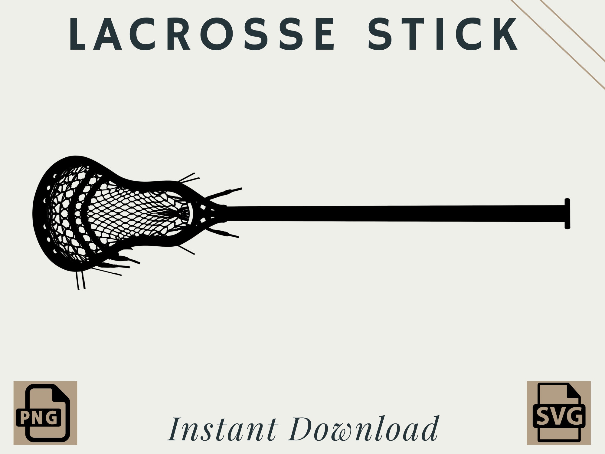 Lacrosse Sticks INSTANT DOWNLOAD 1 Vector .eps, Svg, Jpg & 1 .png
