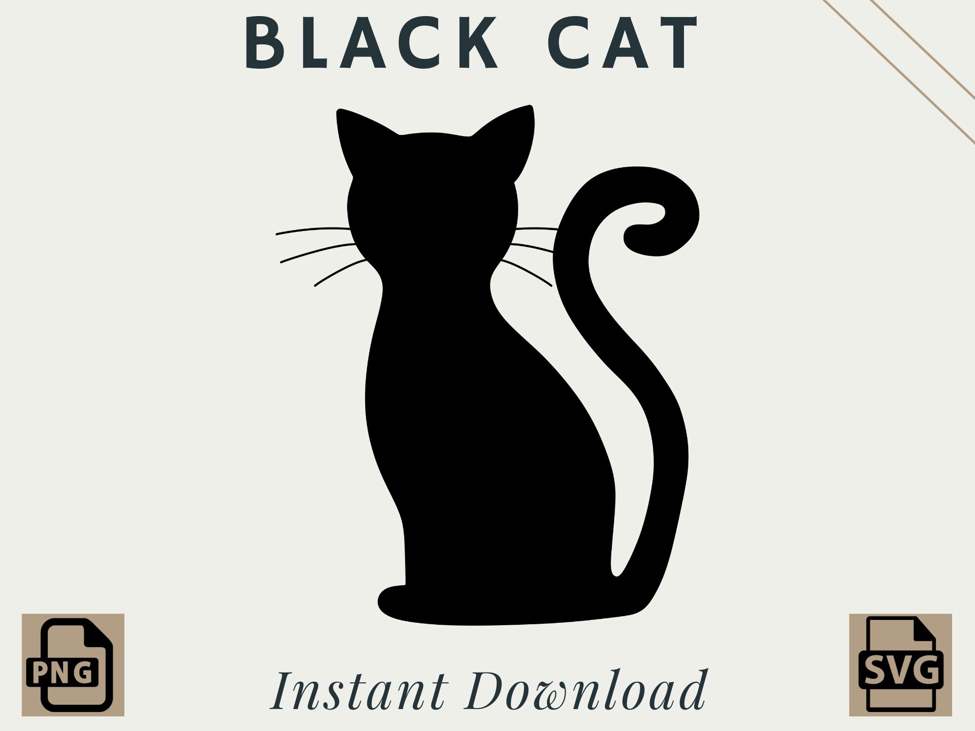 Black Cat | Halloween | PNG | SVG | Digital Download | Printable