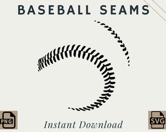 May include: Black and white illustration of baseball seams. Instant Download. PNG and SVG files included.