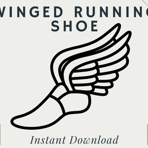 Winged Running Shoe Track & Field | PNG | SVG | Digital Download | Printable