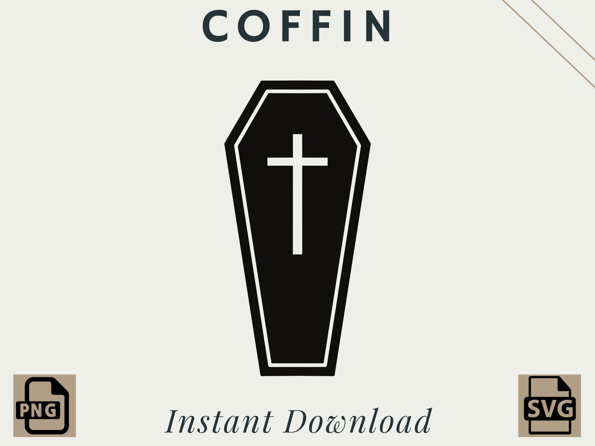 Coffin | Casket | Halloween | PNG | SVG | Digital Download | Printable ...