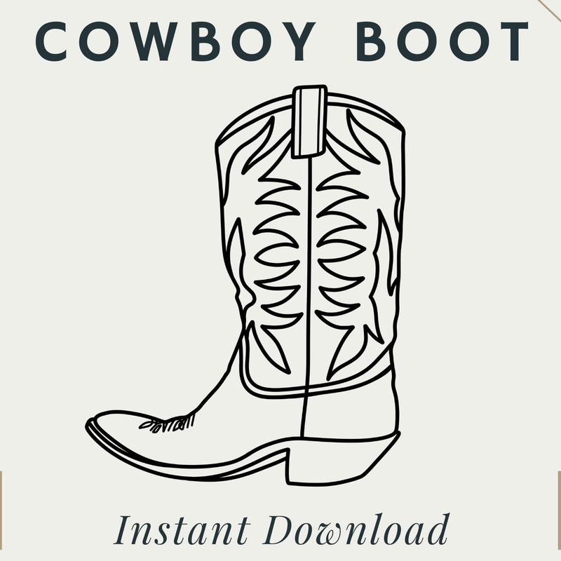 Printable Cowboy Boot Clipart - Etsy