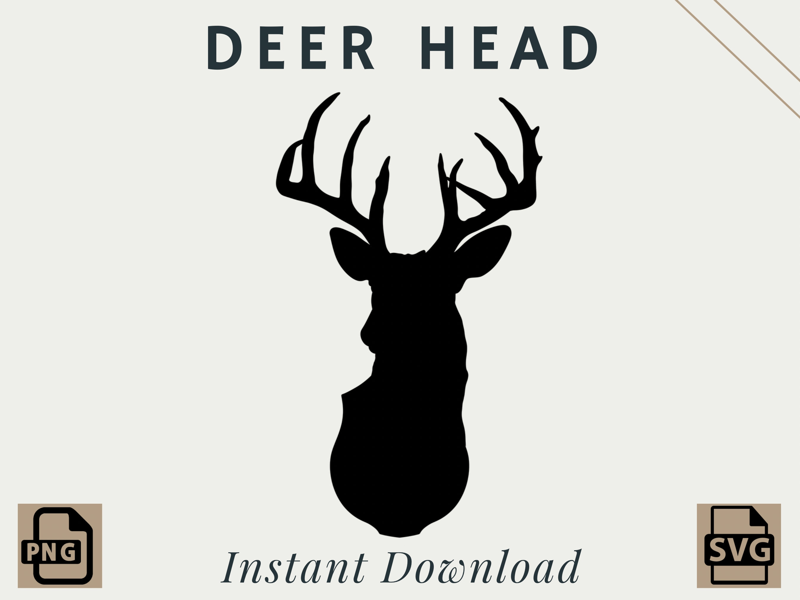 Mounted Deer Head | PNG | SVG | Digital Download | Printable - Etsy