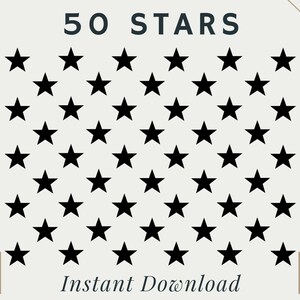 50 Stars | PNG | SVG | Digital Download | Printable