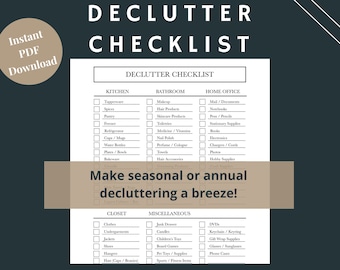 Declutter Checklist | PDF | Digital Download | Printable