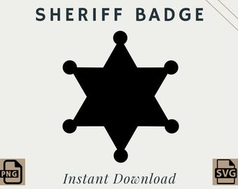 Sheriffmärke | PNG | SVG | Digital nedladdning | Utskrivbar