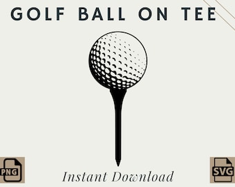 Balle de golf sur le tee | PNG | SVG | Téléchargement numérique | Imprimable