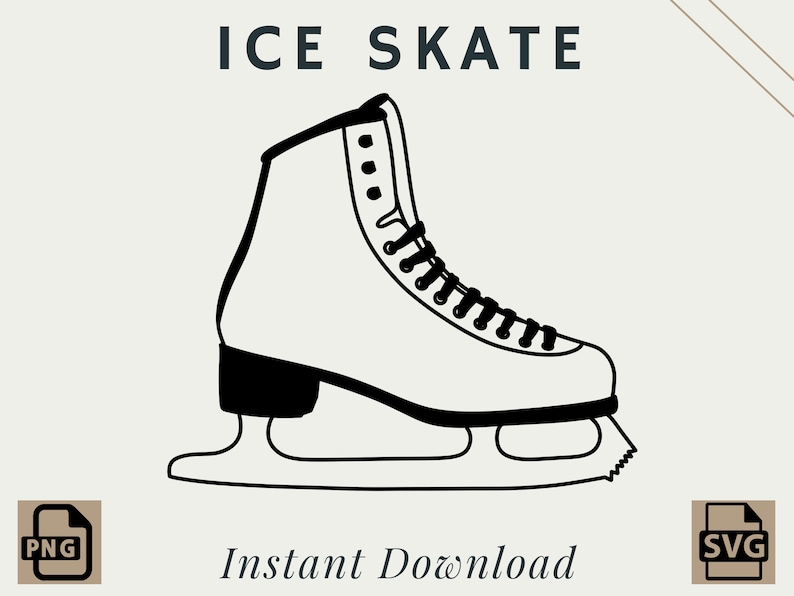 Ice Skate PNG SVG Digital Download Printable Etsy
