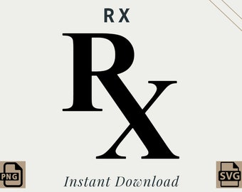 Rx Symbol | PNG | SVG | Digital Download | Printable