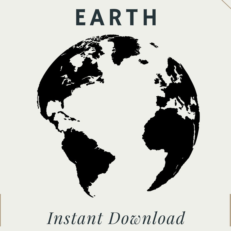 Earth Day Clip Art Black and White - Etsy