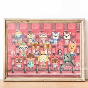 Impressão de Animal Crossing 8 x 10 polegadas - Cinema - Impressão ACNH - Pôster de Animal Crossing