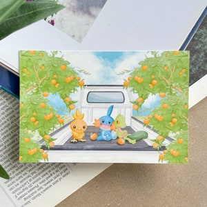 Treecko, Torchic och Mudkip-tryck - Hoenn - Pokémon Ruby och Sapphire-vykort