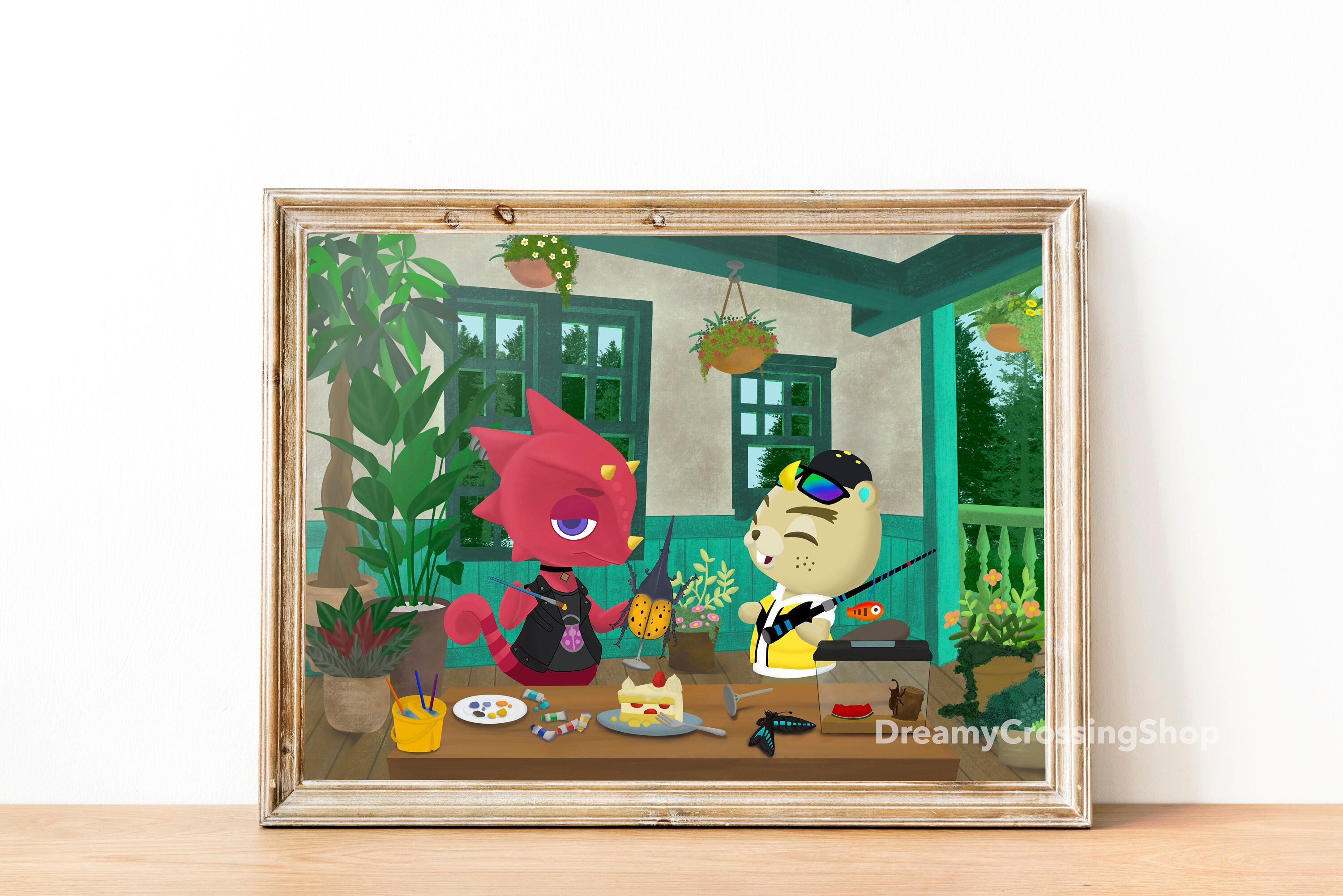 Animal Crossing 8 X 10 Inch Print Flick and C.J. Animal Crossing Wall