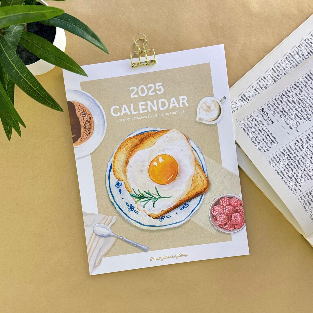 2025 Breakfast Calendar | Cafe | Coffee | Wall Calendar - Etsy