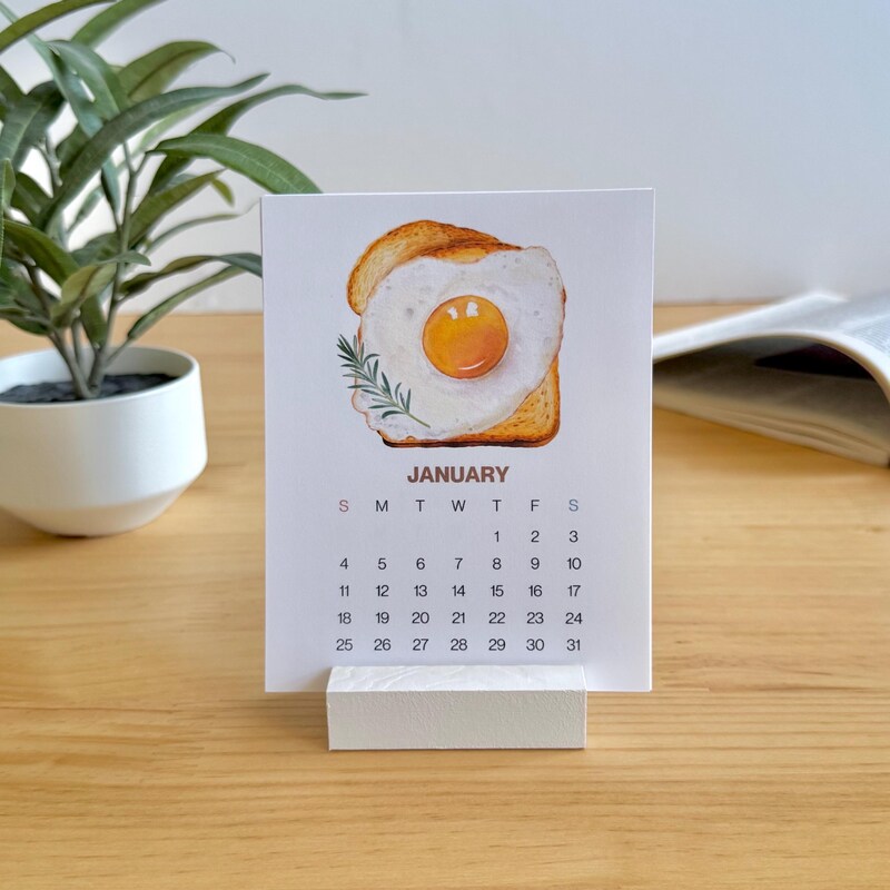 Agenda Bureau 2026 Mini Sur Support Bois - Calendrier Décoratif Avec Vase - Organisateur Bureau École - 2
