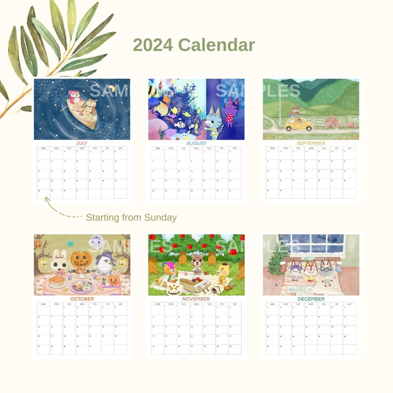2024 Animal Crossing Calendar ACNH Wall Calendar Etsy