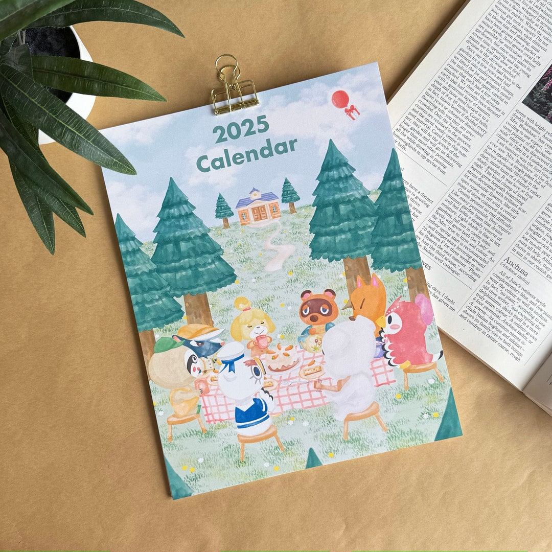 2025 Animal Crossing Calendar ACNH Wall Calendar Etsy
