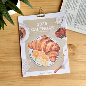 Calendario de desayunos/cafeterías/cafés/pared 2026