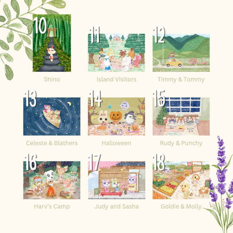 Animal Crossing 8 X 10 Inch Print Sanrio Villagers ACNH Print Animal