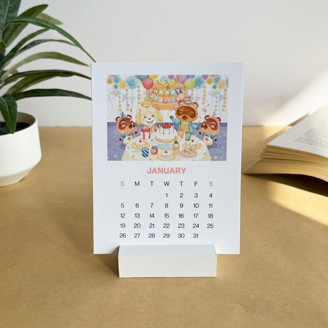 2025 Animal Crossing Desk Calendar ACNH Desk Calendar Etsy