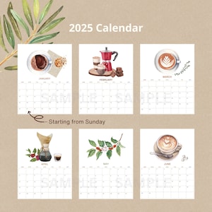 2025 Coffee Calendar | Coffee Wall Calendar - Etsy