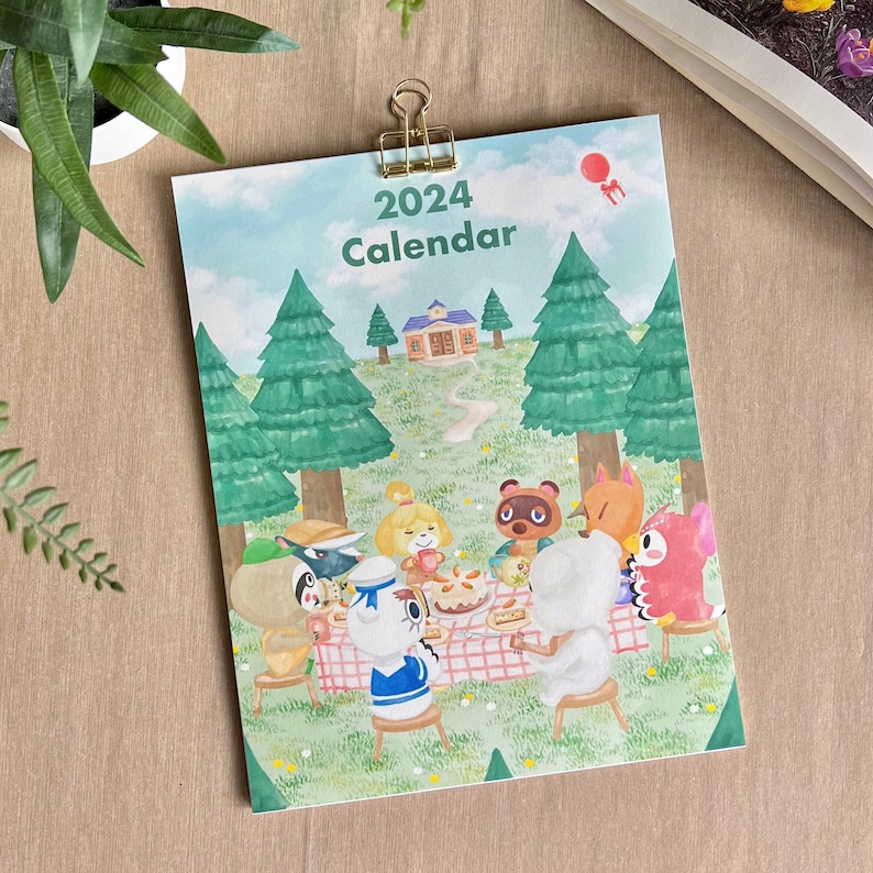 2024 Animal Crossing Calendar ACNH Wall Calendar Etsy