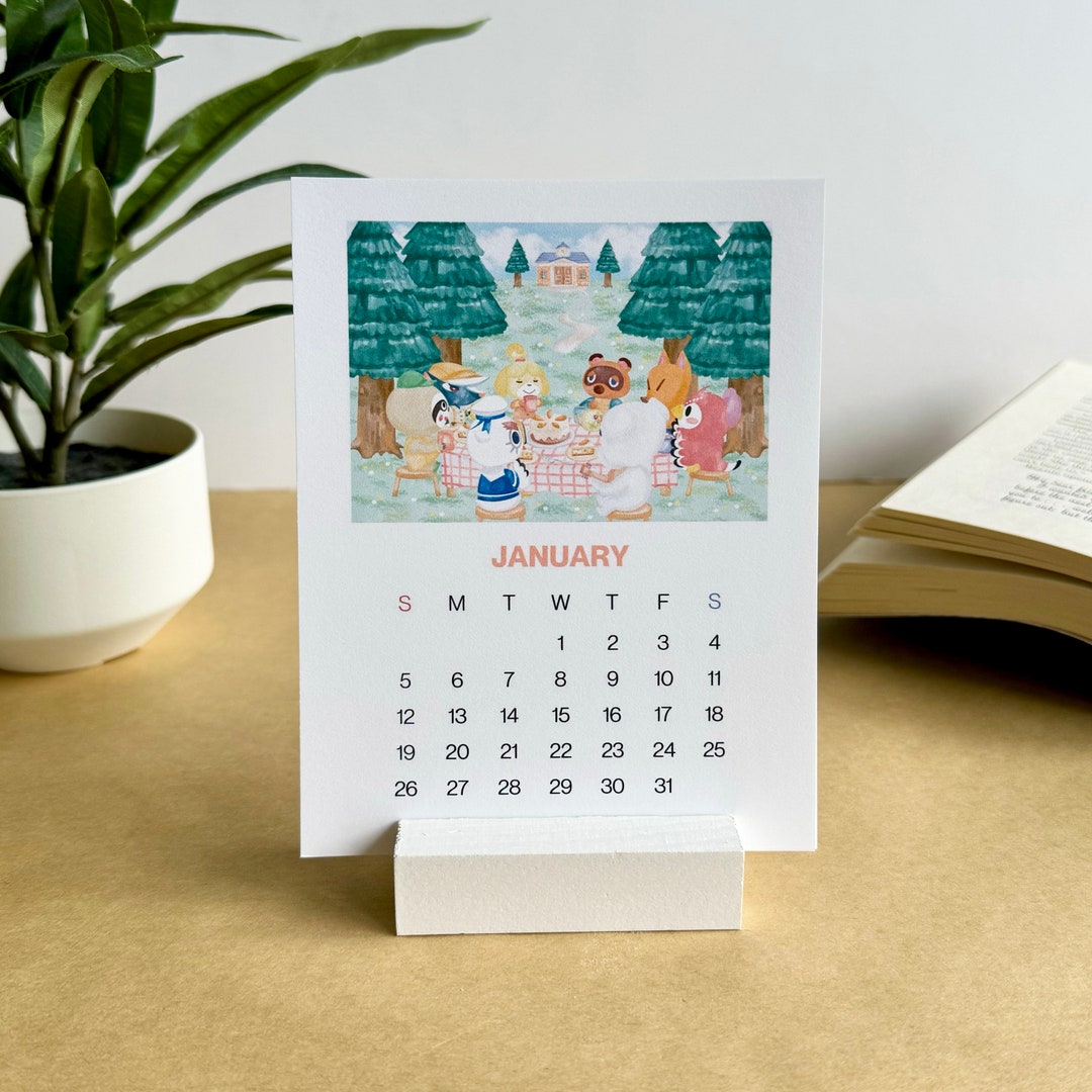 2025 Animal Crossing Desk Calendar ACNH Desk Calendar Etsy