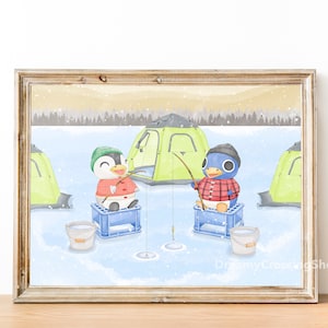 Impressão de Animal Crossing 8 x 10 polegadas - Roald e Aurora - Impressão ACNH - Pôster de Animal Crossing