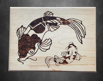 Koi Fish Wooden Box