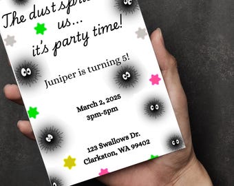 Dust Sprite Birthday Invitation Printable Download/Digital