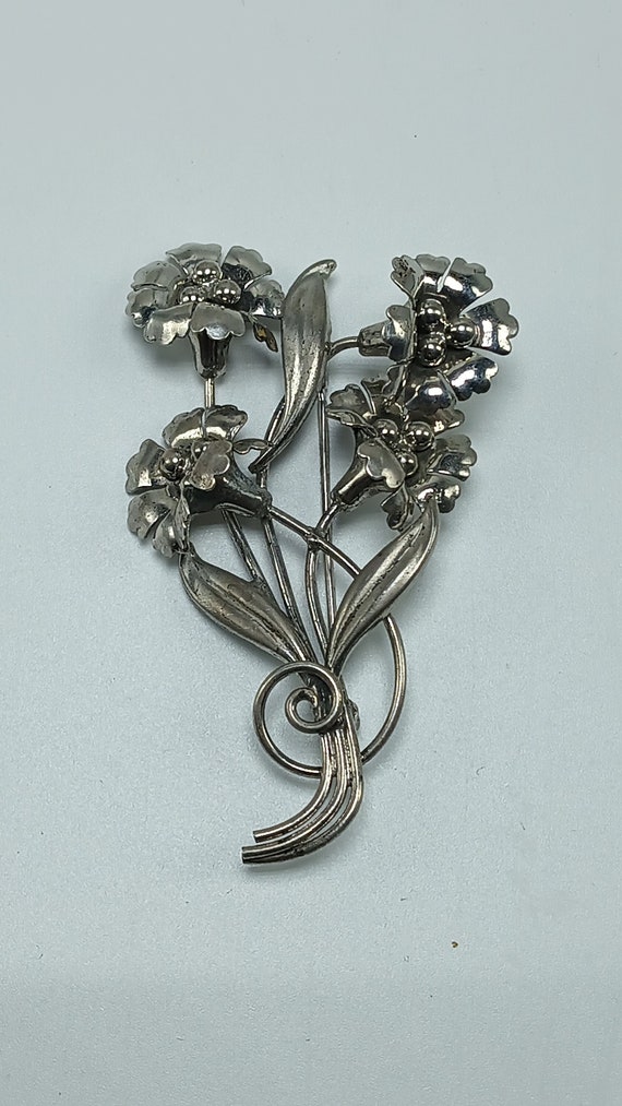 Vintage Sterling Silver 925 Signed Carl Art Floral