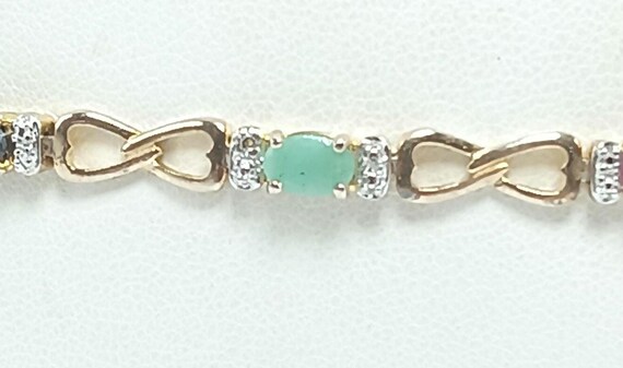 Sterling Silver with Gold Plating Ruby, Sapphire … - image 3