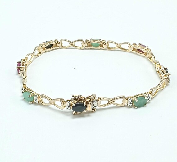 Sterling Silver with Gold Plating Ruby, Sapphire … - image 6