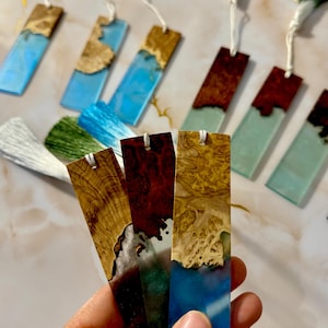 Handmade Mallee Burl & Resin Bookmark with Tassel
