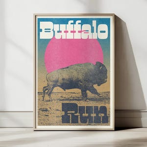 Poster Buffalo Run Stampa artistica Western Cowboy Country