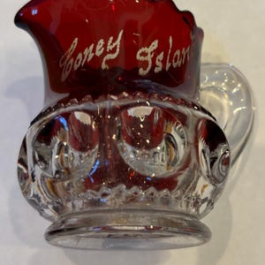 Antique Ruby Flash Coney Island Creamer Mary Mariott