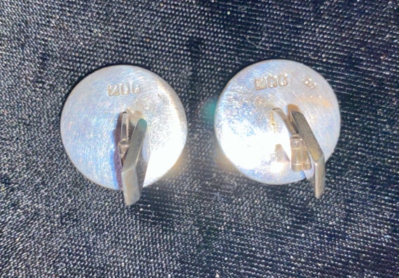 Mid Century Sterling Silver Cufflinks - image 2