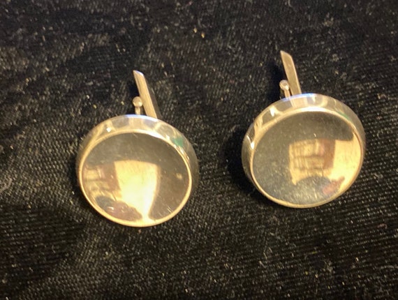 Mid Century Sterling Silver Cufflinks - image 1