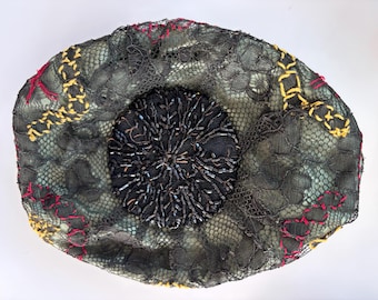 Antique Beaded Embroidered Cloche Cap