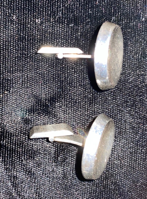 Mid Century Sterling Silver Cufflinks - image 3