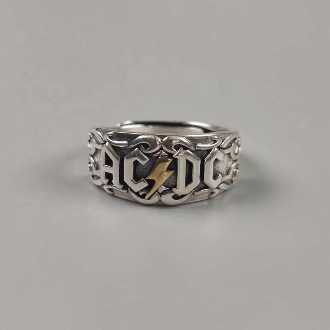 AC / DC Logo Ring Black Stainless-Steel Size 11 Unisex | eBay