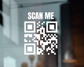 Custom QR Code Vinyl Decal | Storefront Decal | Menu QR Code Decal | Business | Car Decal | Window Decal Sticker