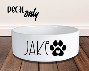 Personalized Dog & Cat Food Bowl Decal | Custom Dog Name Sticker | Custom Cat Name Sticker | Pet Name Decal | Cute Pet Name Sticker