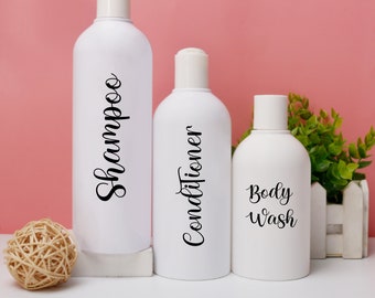 Shampoo, Conditioner, Body Wash, Face Wash Decals | Stickers For Bathroom Decor | Bathroom Organization | Bathroom Labels | Bottle Labels