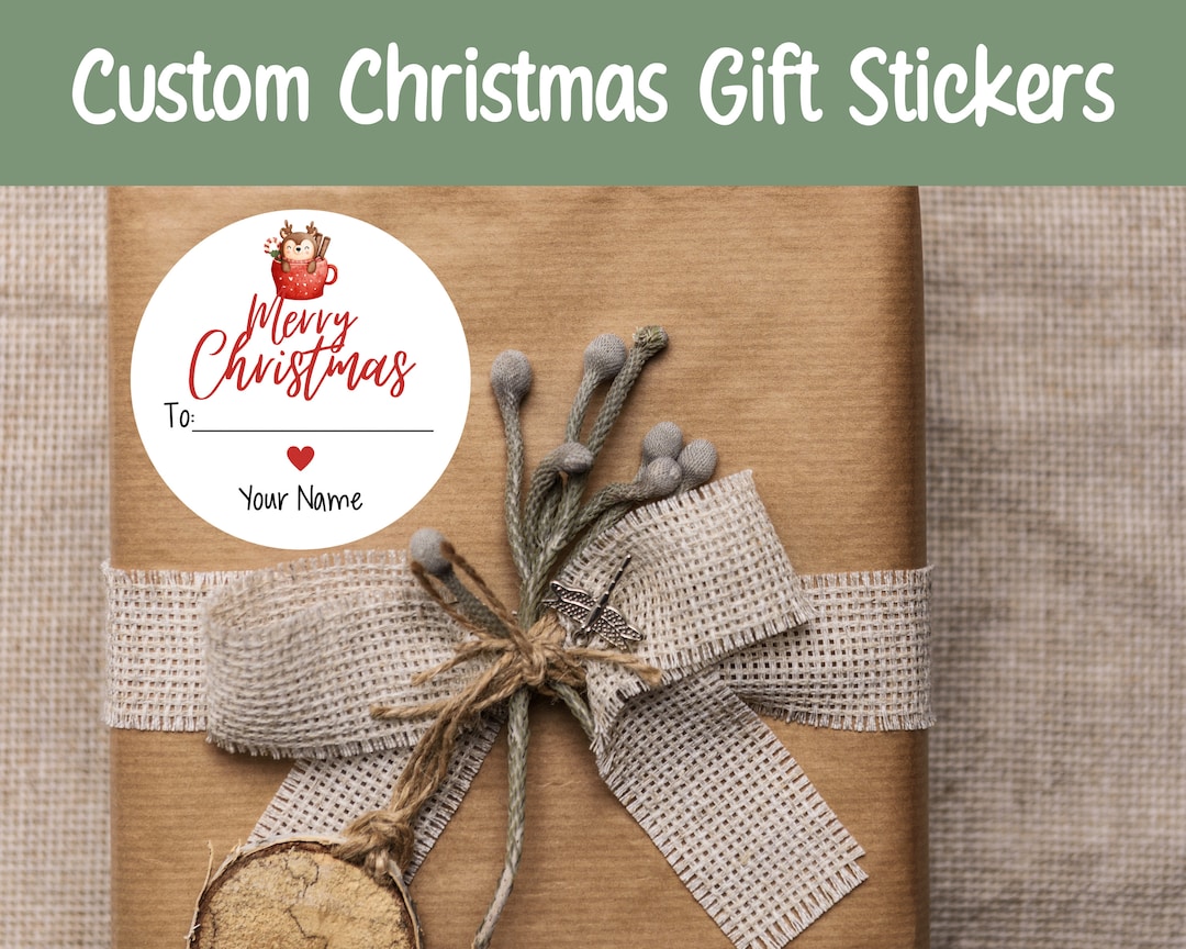 Custom Christmas Gift Tag Stickers Merry Christmas Gift Tags Custom