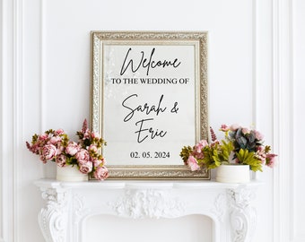 Custom Wedding Welcome Mirror Decal | Personalized Wedding Sticker | Wedding Reception Sign | Custom Vinyl Decal for Mirrors | Wedding Decor