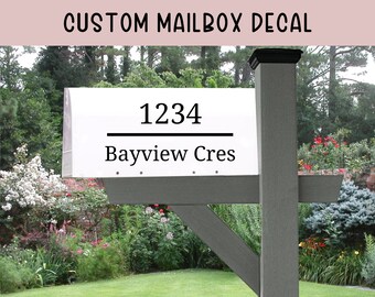 Custom Mailbox Decal | Mailbox Decal Address | Mailbox Number Decal | Modern Mailbox Sticker | Number Decal | Street Number Decal