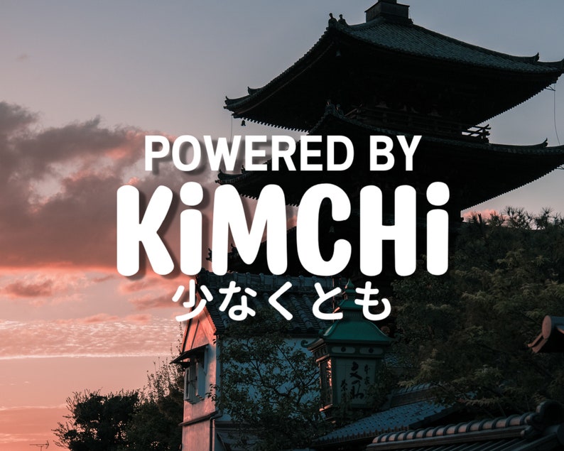 Powered By Kimchi Vinyl Car Decal, Kanji Car Decals. JDM Car Stickers, JDM Decal, Kimchi Sticker, Kimchi Decal, Kanji Bumper Stickers image 2